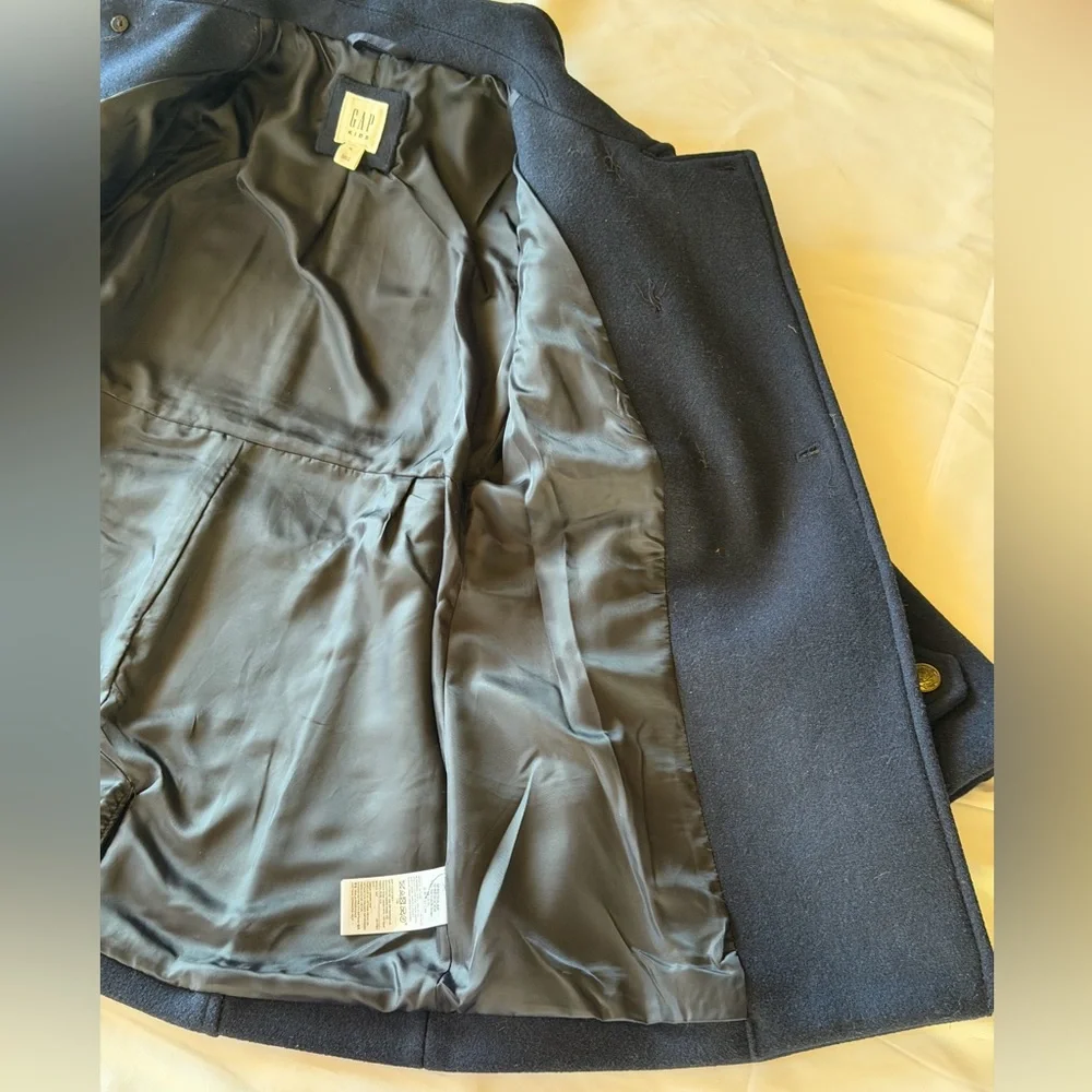 GAP Girls Navy Double-Breasted Wool Peacoat